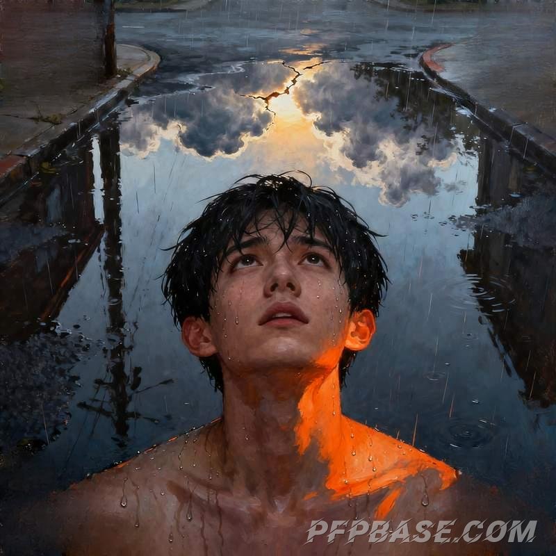 Image 6: boy, young man, hairstyle, natural light, city night view