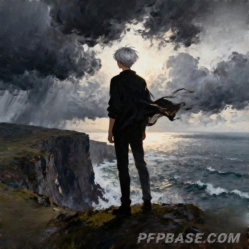 Image 6: male avatar, city night view, street graffiti, glacier cave, cliff storm, subway light and shadow