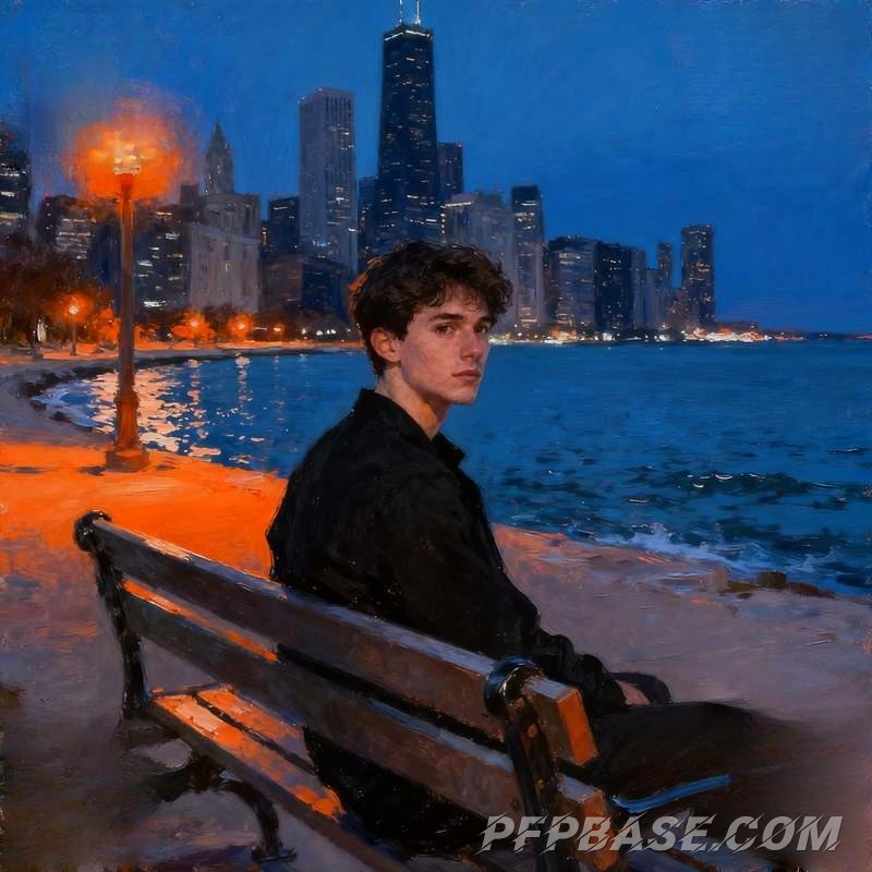 Image 7: male avatar, city night view, street graffiti, glacier cave, cliff storm, subway light and shadow