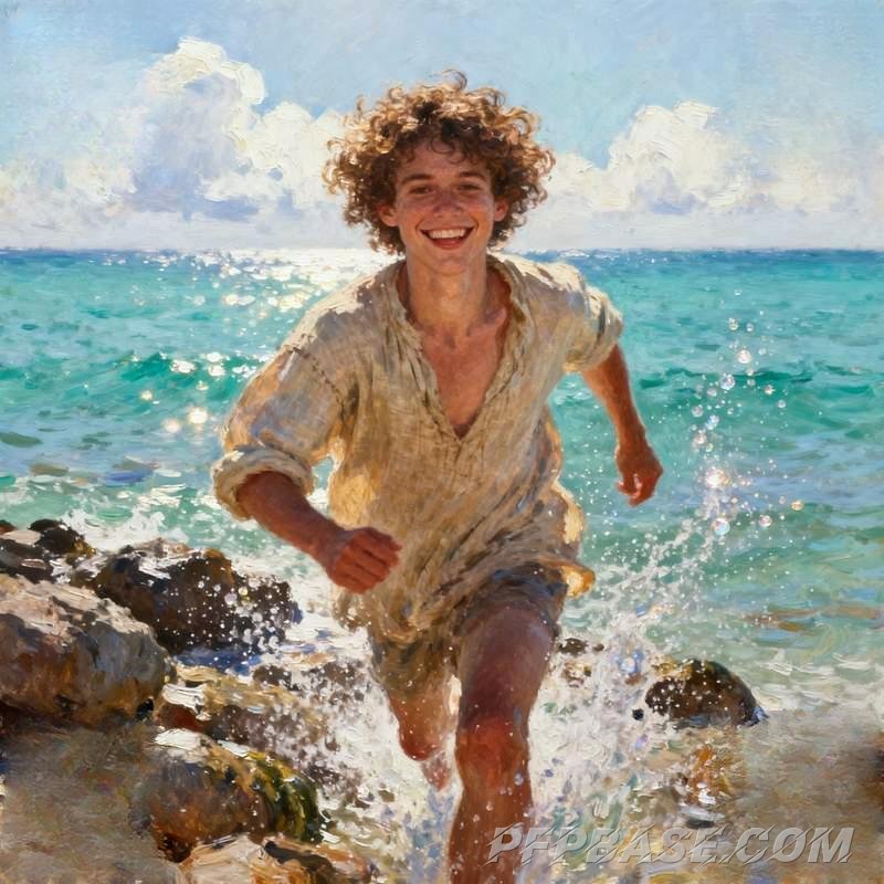 Image 3: sunlit youth, pine forest mist, urban rooftop, coastal run, autumn maple grove, graffiti streetscape