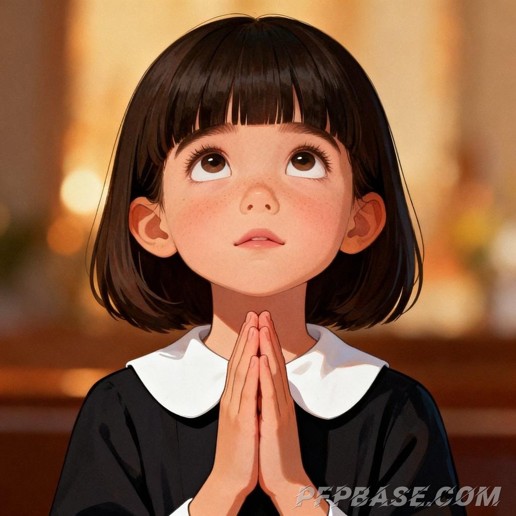 Image 4: devout, serene, prayer, angel, girl