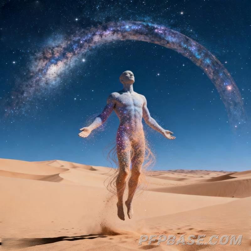 Image 4: male portrait, cliff storm, desert starry sky, glacier cave, abandoned church, volcanic lake