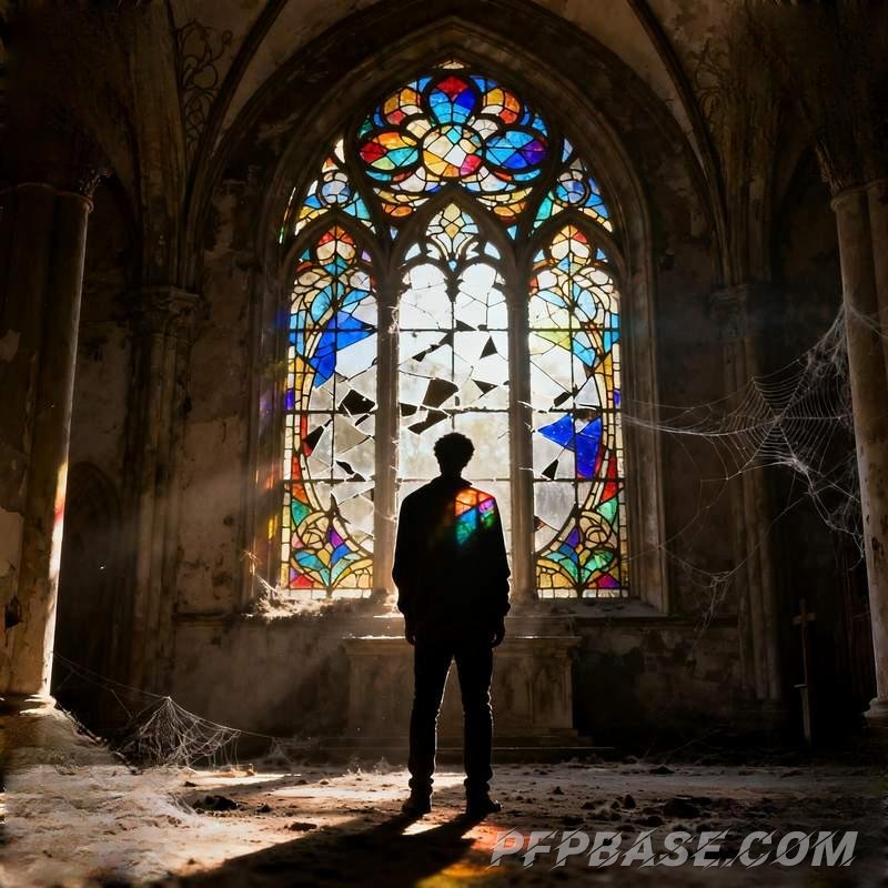 Image 7: male portrait, cliff storm, desert starry sky, glacier cave, abandoned church, volcanic lake