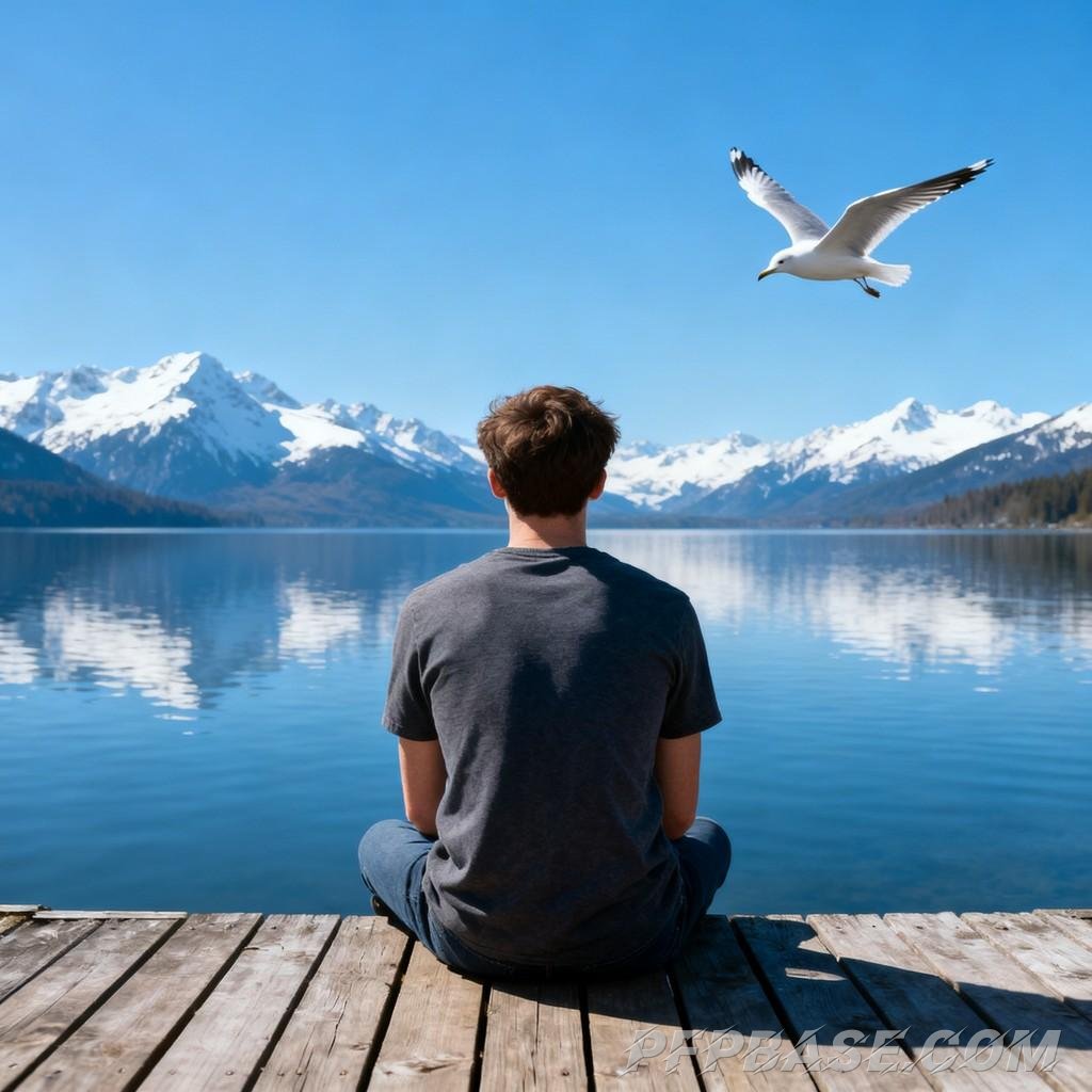 Image 6: lake reflection, plateau grandeur, car intimacy, artistic gaze, prairie embrace, life's cry