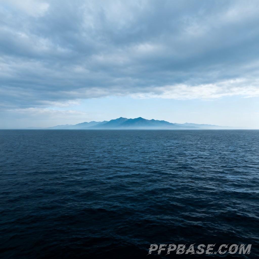 Image 2: waves, mountain range, sky, cloud layer, radiance