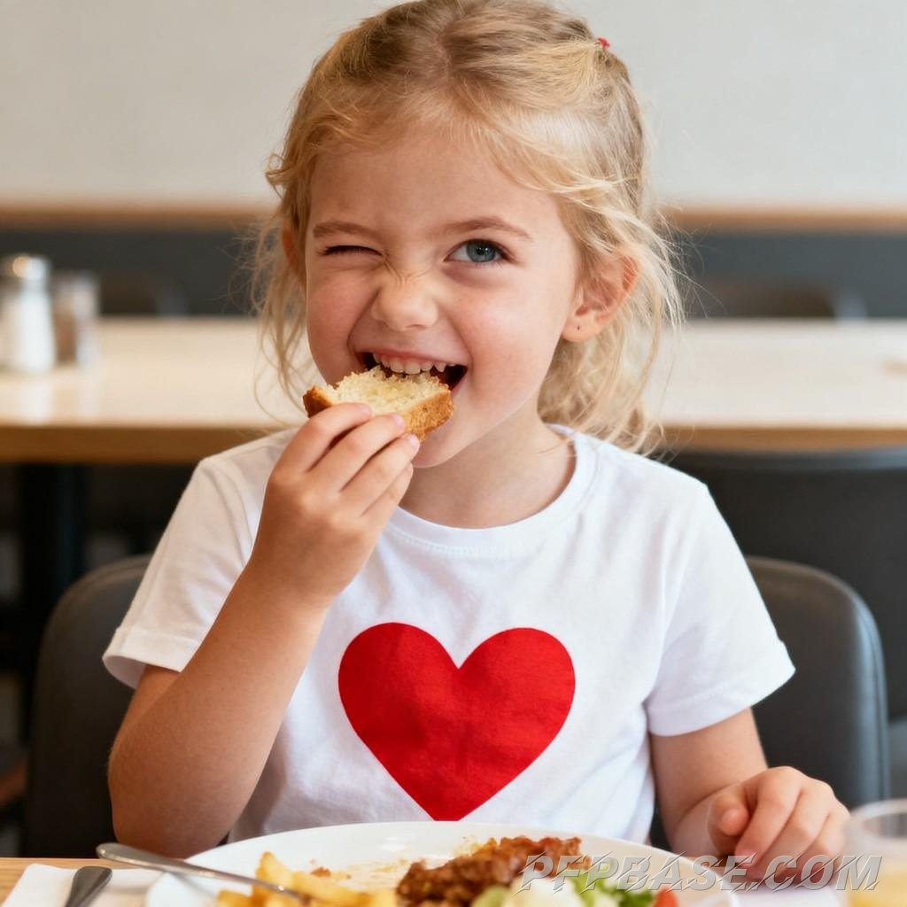 Image 5: blonde hair, blue eyes, smile, warmth, contemplation