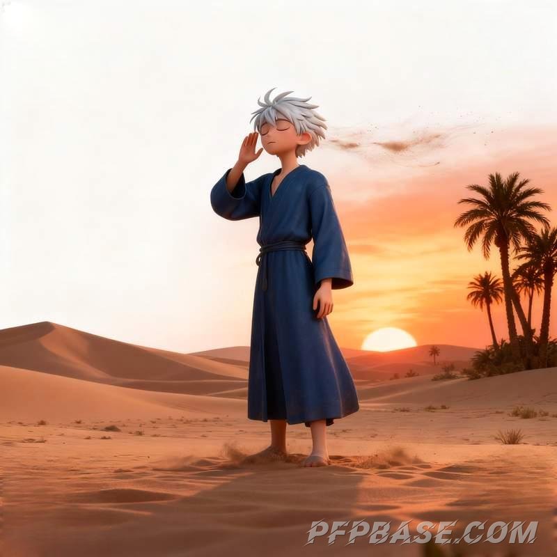 Image 1: anime boy, nebula spirit, feather mask, desert youth, church light and shadow, lake reflection