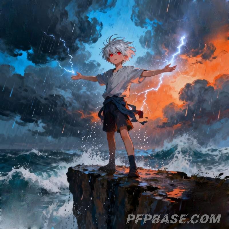 Image 2: anime boy, nebula spirit, feather mask, desert youth, church light and shadow, lake reflection