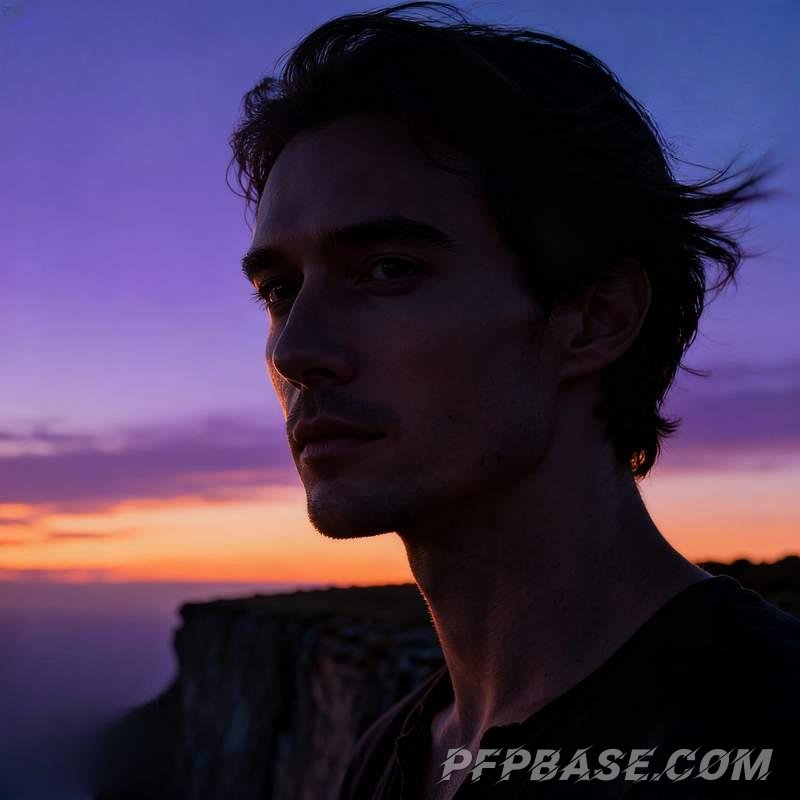 Image 3: male portrait, cliff at dusk, forest light and shadow, city after rain, dream geometry, glacier fiss