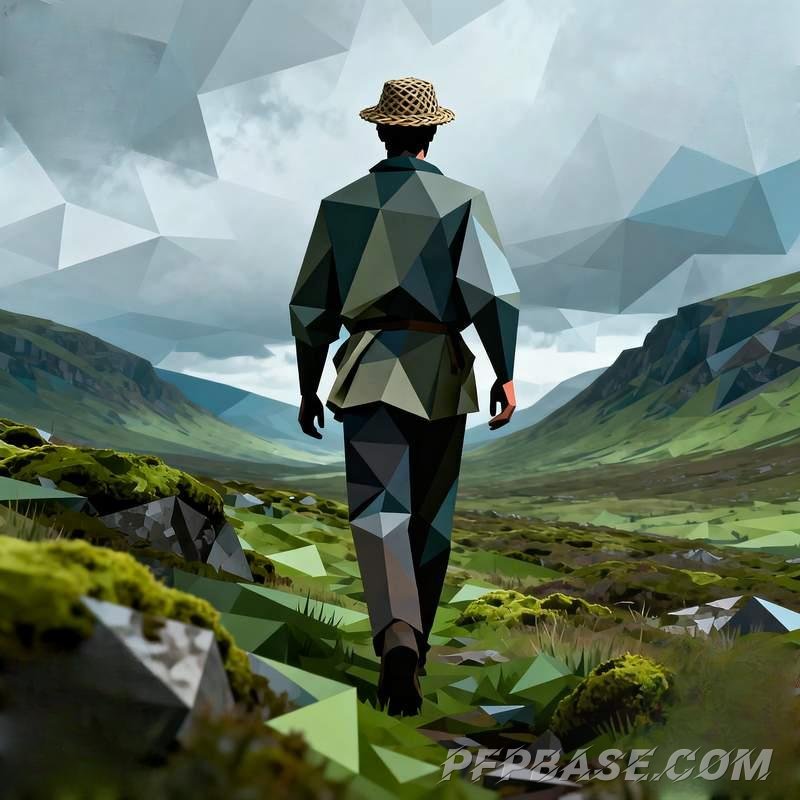 Image 8: male portrait, cliff at dusk, forest light and shadow, city after rain, dream geometry, glacier fiss