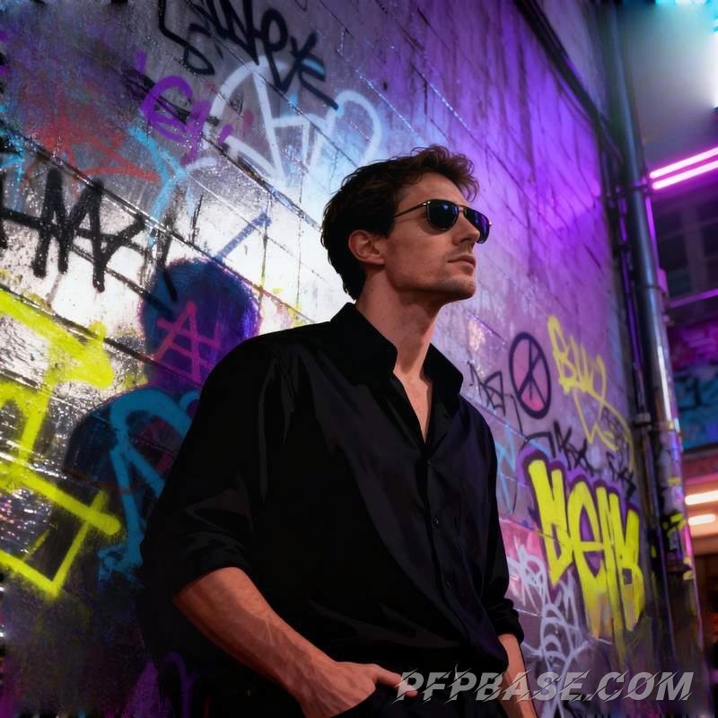 Image 6: hunk, forest, starry sky, cliff, graffiti wall, industrial warehouse