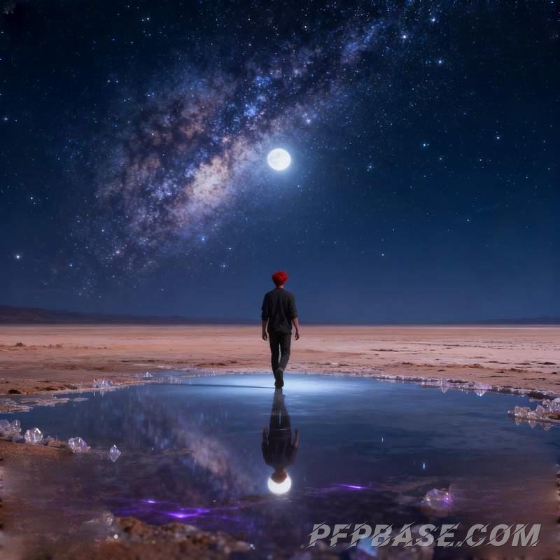 Image 4: man, mountain range, graffiti wall, lakeside, industrial factory, starry salt lake