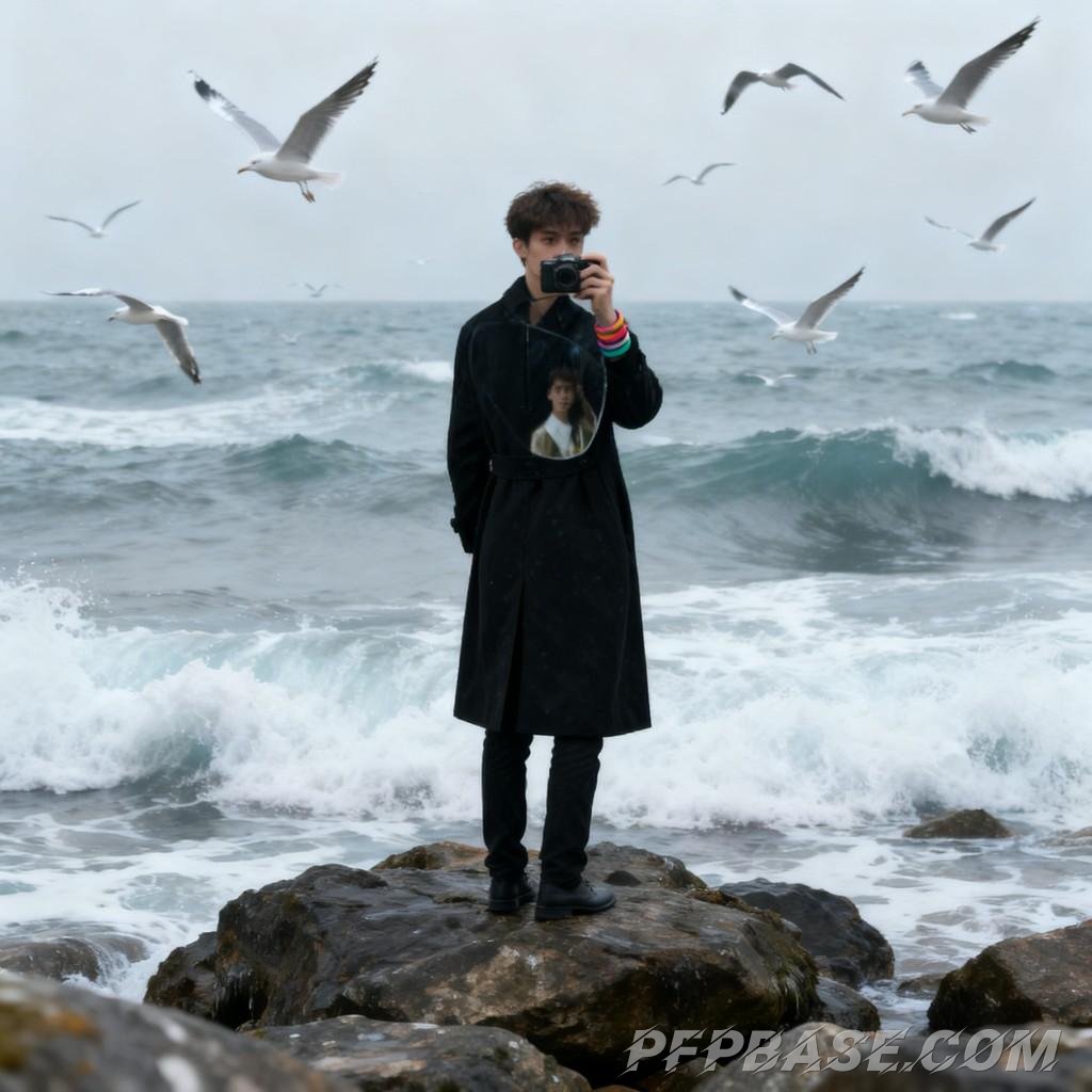 Image 5: coastal contemplation, sunset over fields, snowfield cycling, library quest for knowledge, daily unw