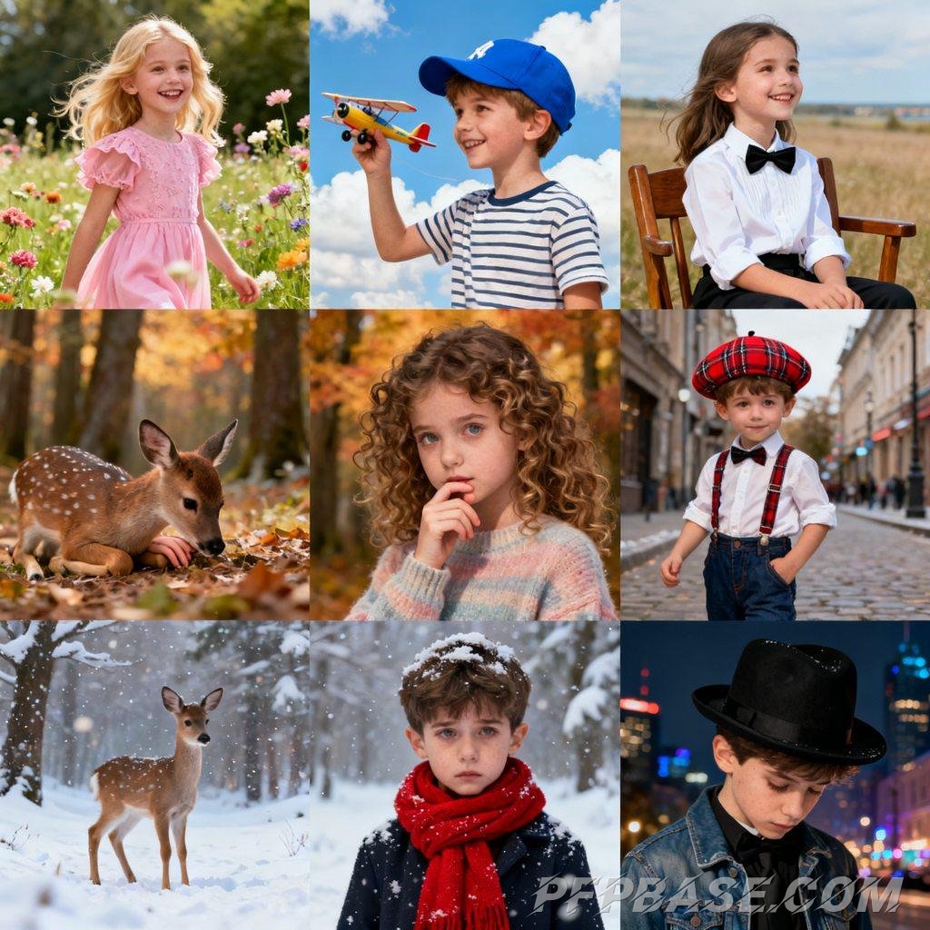 Image 3: innocence, fashion, childlike charm, warmth, melancholy