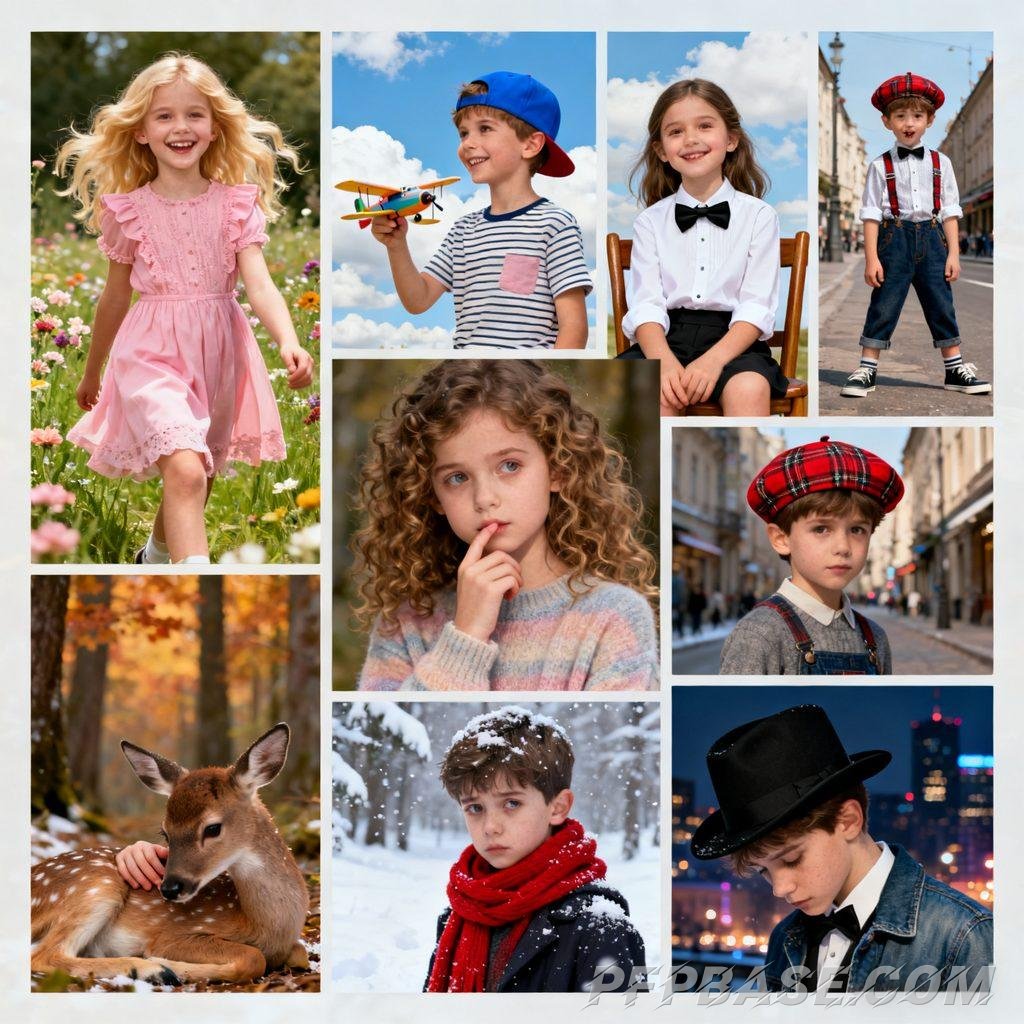 Image 4: innocence, fashion, childlike charm, warmth, melancholy
