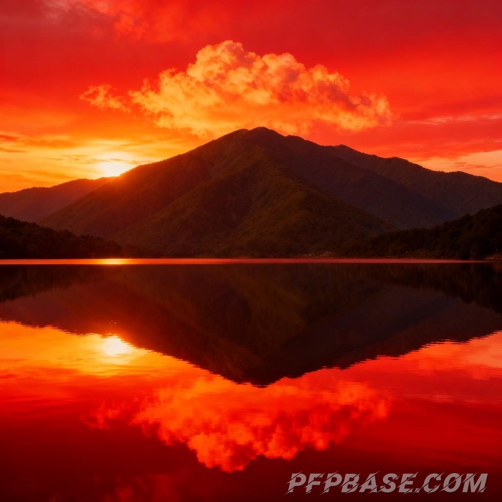 Image 5: lake and mountain scenery, emerald forest, towering peaks, morning mist, sunset glow