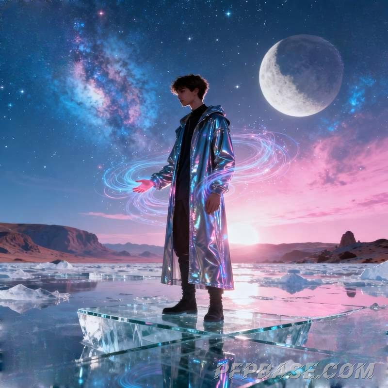 Image 14: anime male head, stormy cliff, graffiti city, misty forest, subway night ride, island sunrise