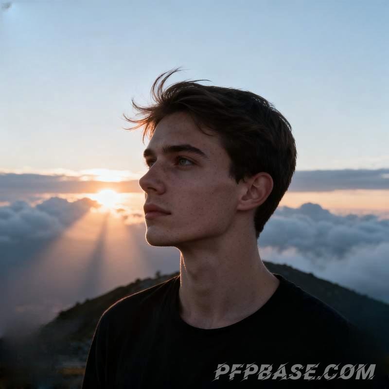 Image 1: young man, good fortune, profile picture, fresh start, radiant youth