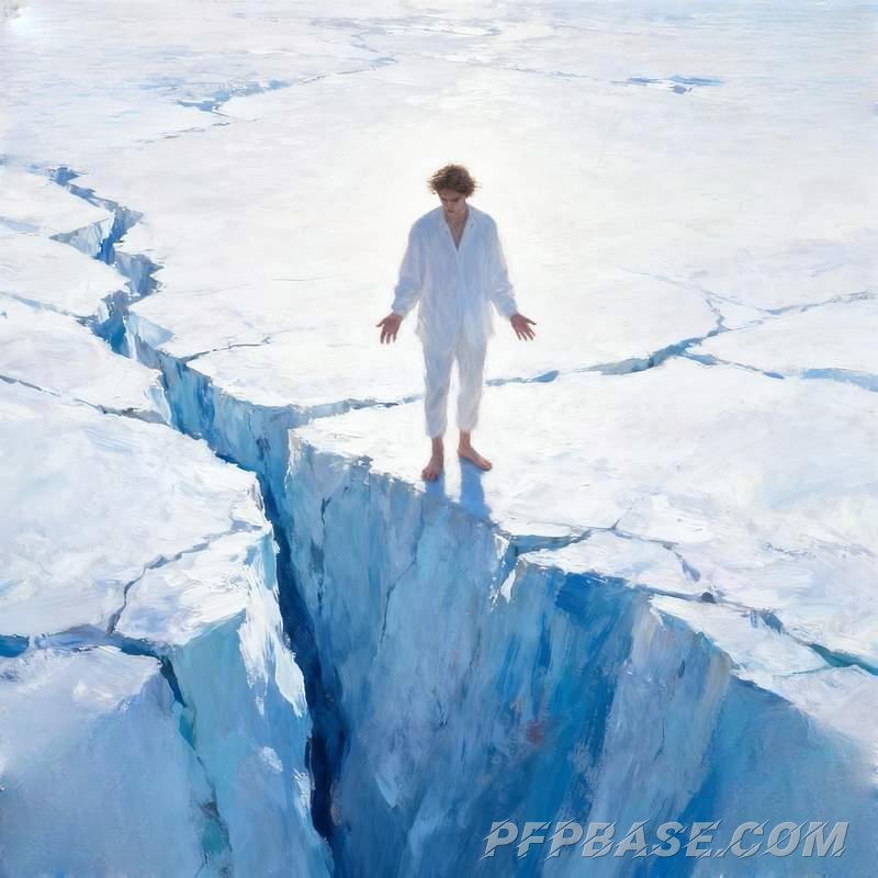 Image 6: man, cliff, dark forest, red earth plain, glacier, star trail