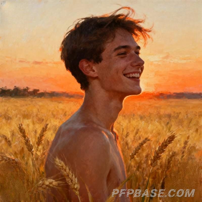 Image 3: sunlit boy, wheat field, lakeside, forest path, flower sea, stream