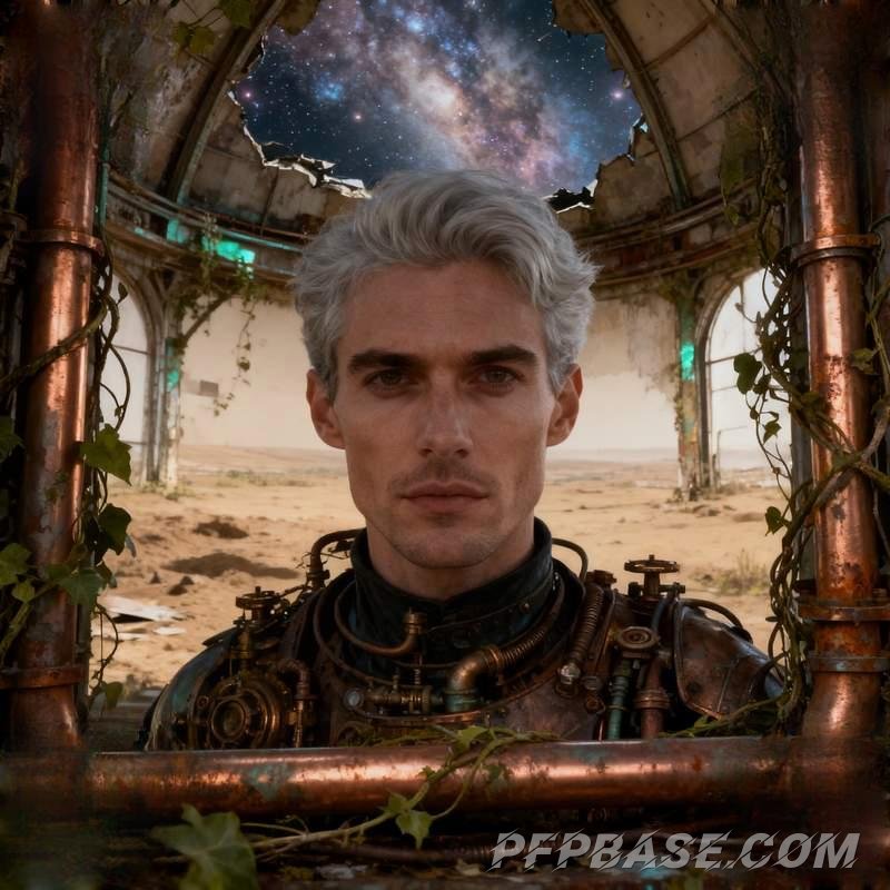 Image 5: male head, urban terrace, black forest, volcanic cave, observatory, solitary desert peak