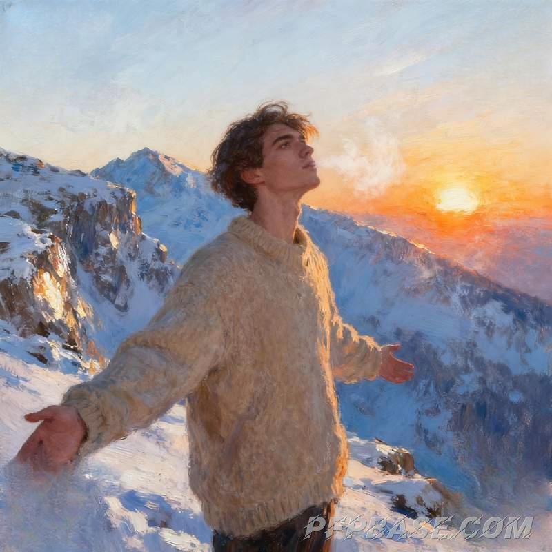 Image 4: man on cliff, forest meditation, city rooftop, wilderness stone pile, glass dome, dreamy youth