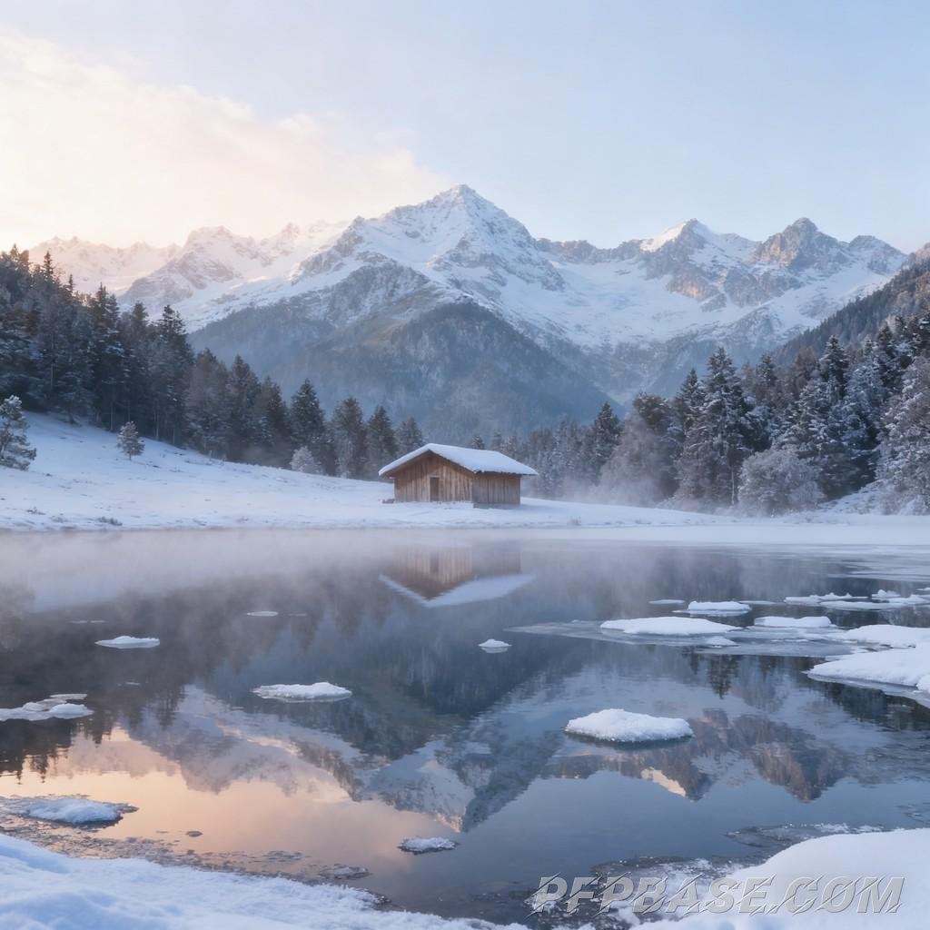Image 1: Alps, autumn lake, winter snowscape, golden sunset, summer light and shadow, starry night