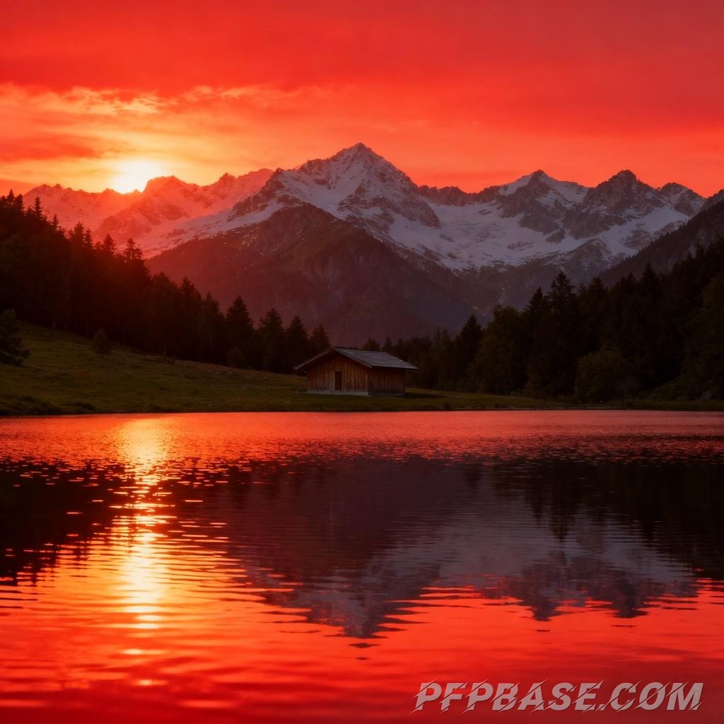 Image 3: Alps, autumn lake, winter snowscape, golden sunset, summer light and shadow, starry night