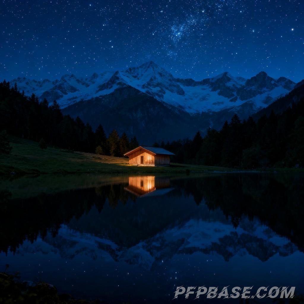 Image 5: Alps, autumn lake, winter snowscape, golden sunset, summer light and shadow, starry night