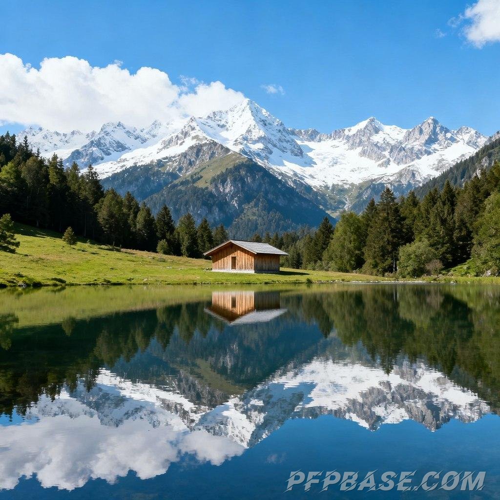 Image 8: Alps, autumn lake, winter snowscape, golden sunset, summer light and shadow, starry night