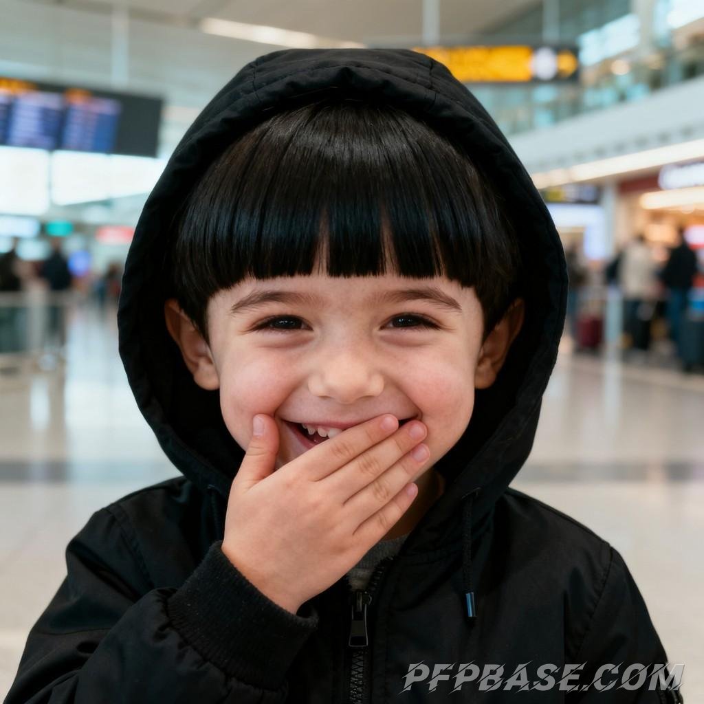 Image 5: blonde little girl, toothbrushing little boy, V sign, stifling giggle, snack bucket