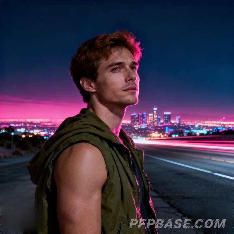 Image 6: man, cliff, graffiti wall, Scottish Highlands, city reflection, midnight highway