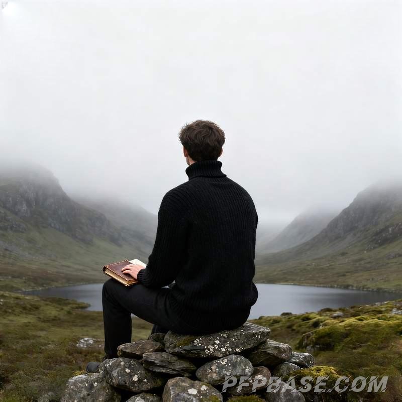 Image 8: man, cliff, graffiti wall, Scottish Highlands, city reflection, midnight highway