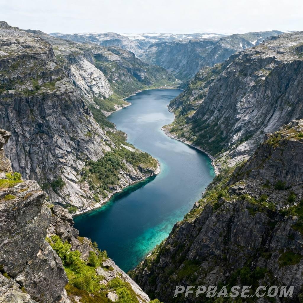 Image 3: turquoise lake, rugged mountains, golden autumn leaves, calm lake surface, mist-shrouded