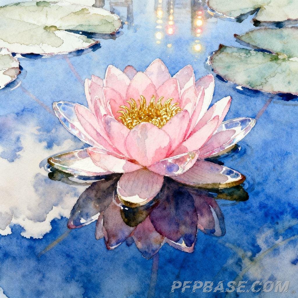 Image 7: dreamy, soothing, pink, water lily, water surface