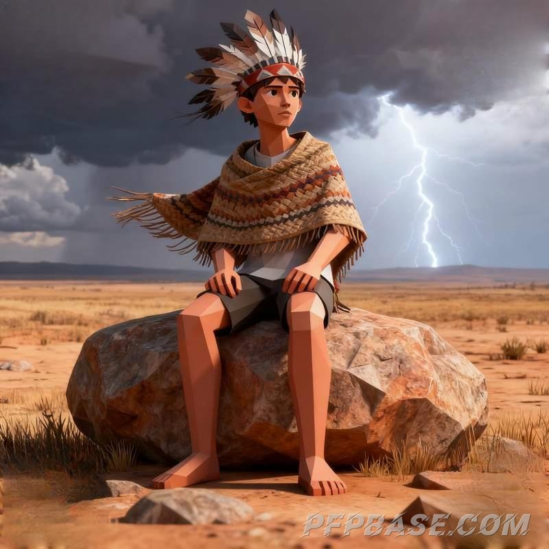 Image 8: young boy, mountain range, graffiti wall, volcano, oasis, data stream