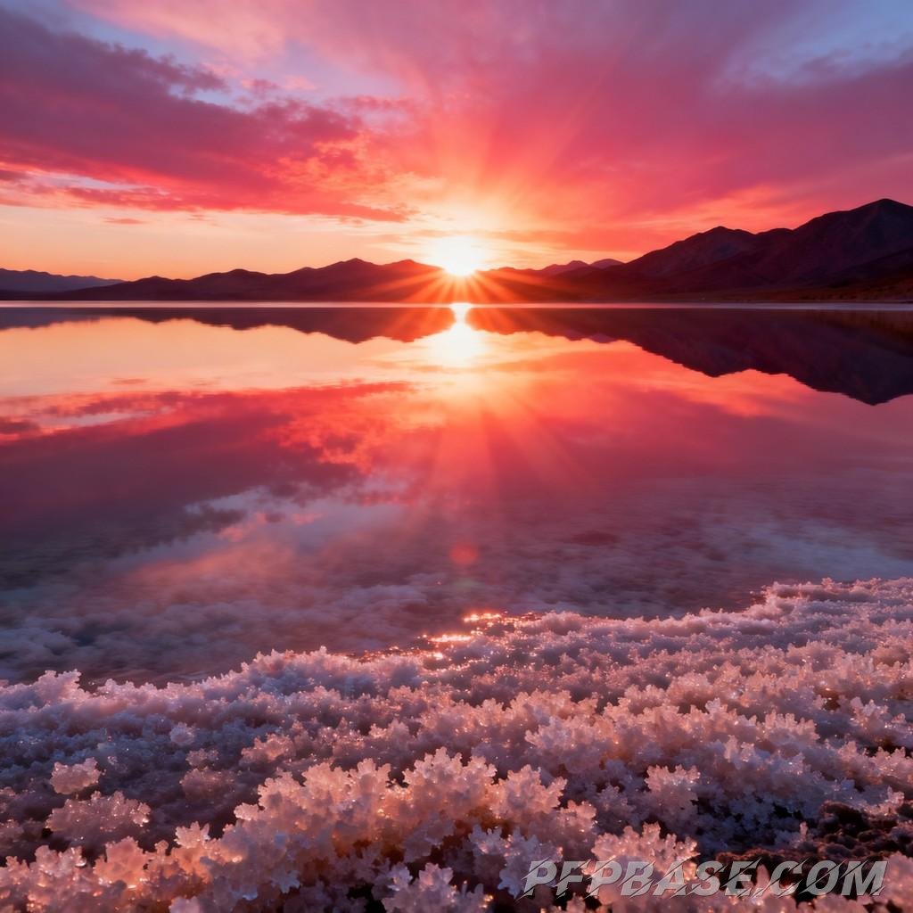 Image 2: dreamlike, sunset, lake surface, reflection, splendor