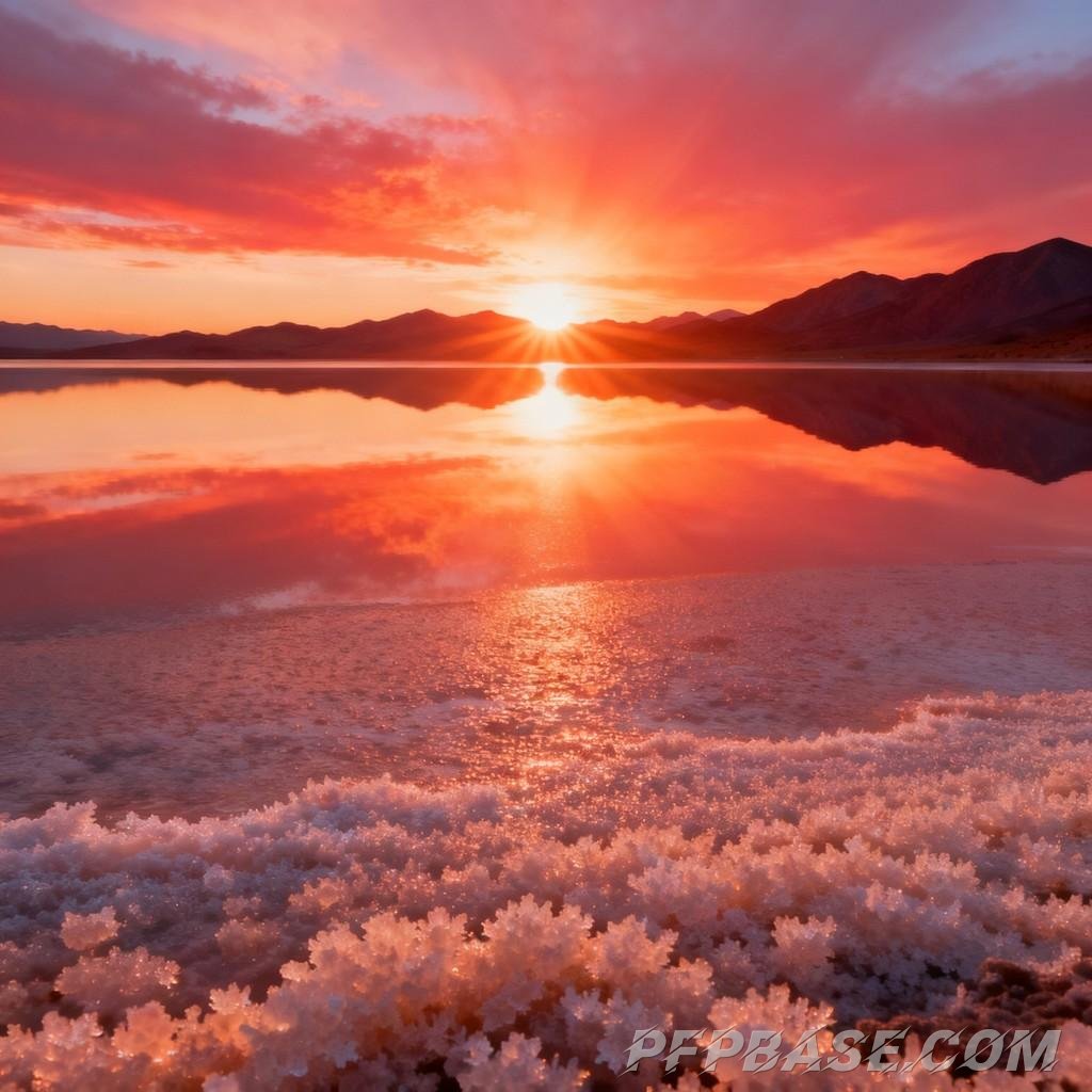 Image 7: dreamlike, sunset, lake surface, reflection, splendor