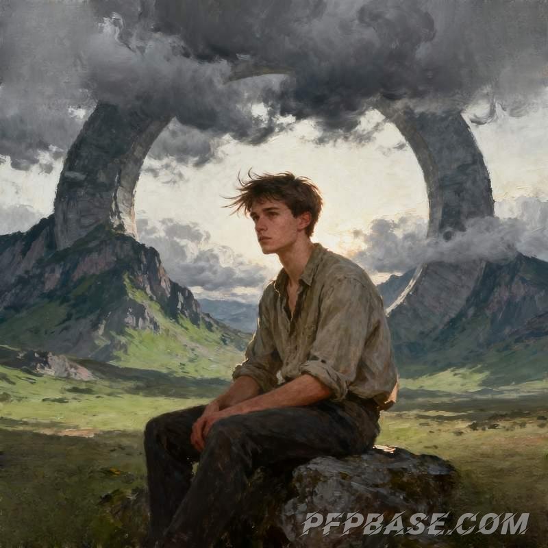 Image 7: man, cliff, urban night view, wasteland, subway tunnel, alpine tundra