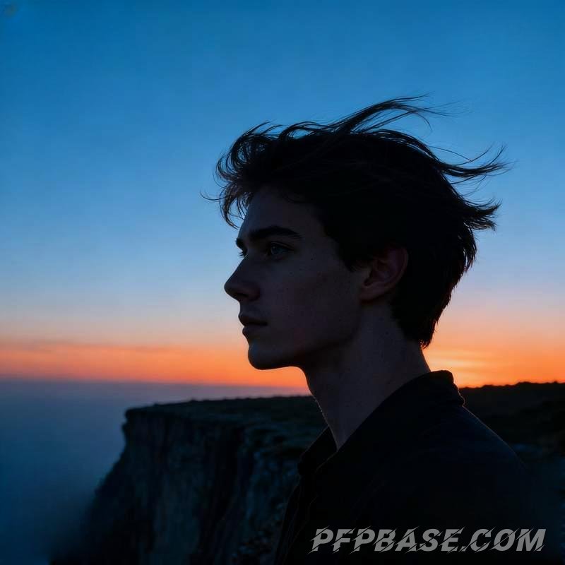 Image 1: handsome male profile, cliff at dusk, data galaxy, rainforest stream, snow mountain storm, graffiti