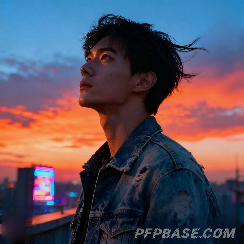 Image 1: male avatar, city rooftop, subway car, graffiti factory, Nordic fjord, urban architecture