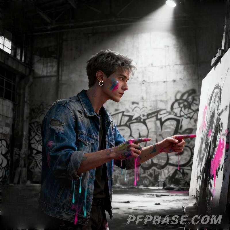 Image 2: male avatar, city rooftop, subway car, graffiti factory, Nordic fjord, urban architecture