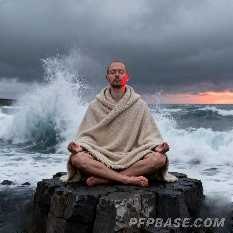 Image 1: male avatar, aloof charm, urban rooftop, ruins graffiti, modern art gallery, highland moor