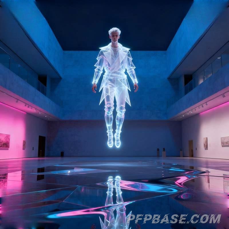 Image 6: male avatar, aloof charm, urban rooftop, ruins graffiti, modern art gallery, highland moor