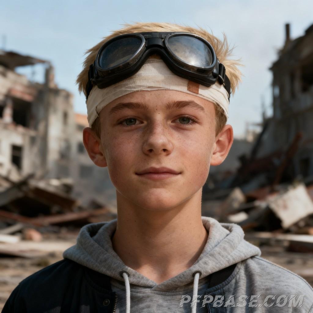 Image 5: handsome youth, gentle gaze, melancholic aura, dreamy setting, essence of youth