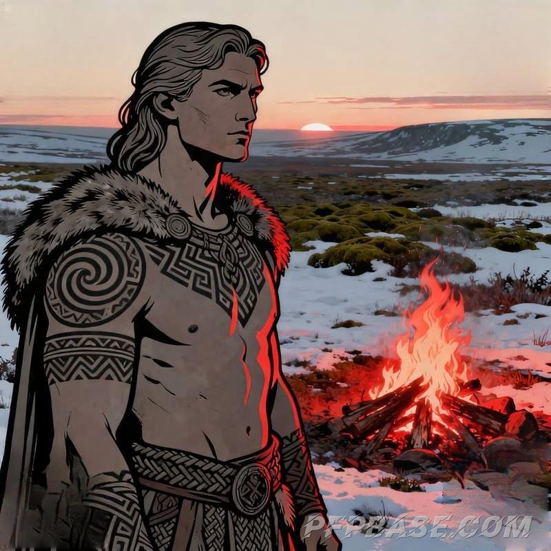 Image 8: hunk, rocky cliff, Nordic tundra, city rooftop, volcanic belt, dreamy nebula