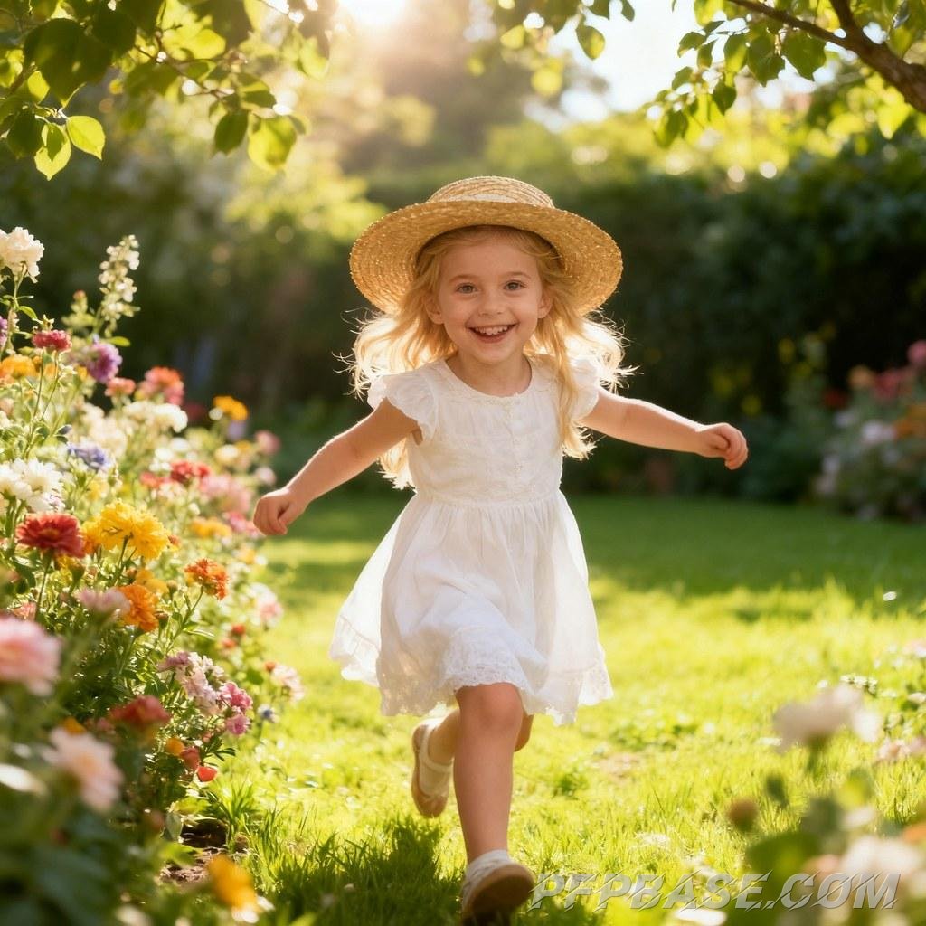 Image 5: lively, adorable, little girl, nature, harmony