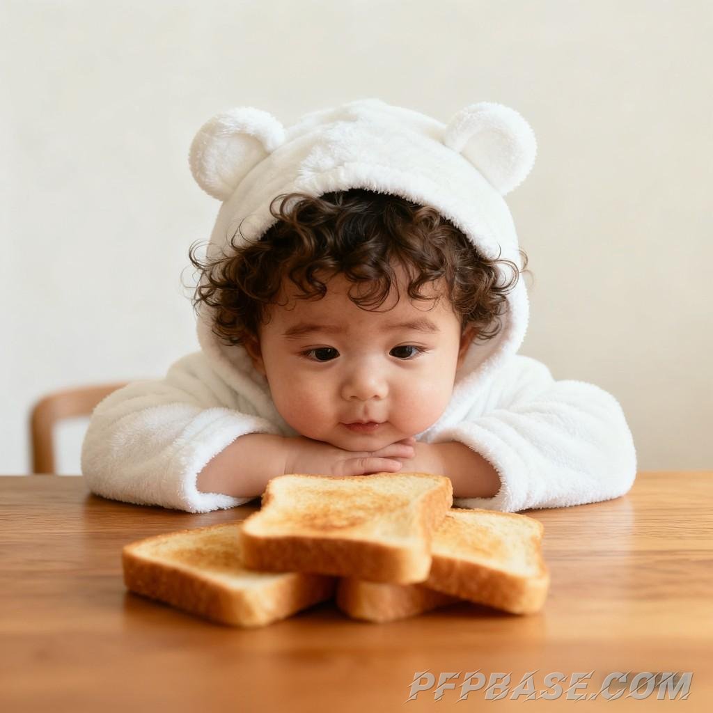 Image 1: cozy, adorable, baby, young girl, portrait