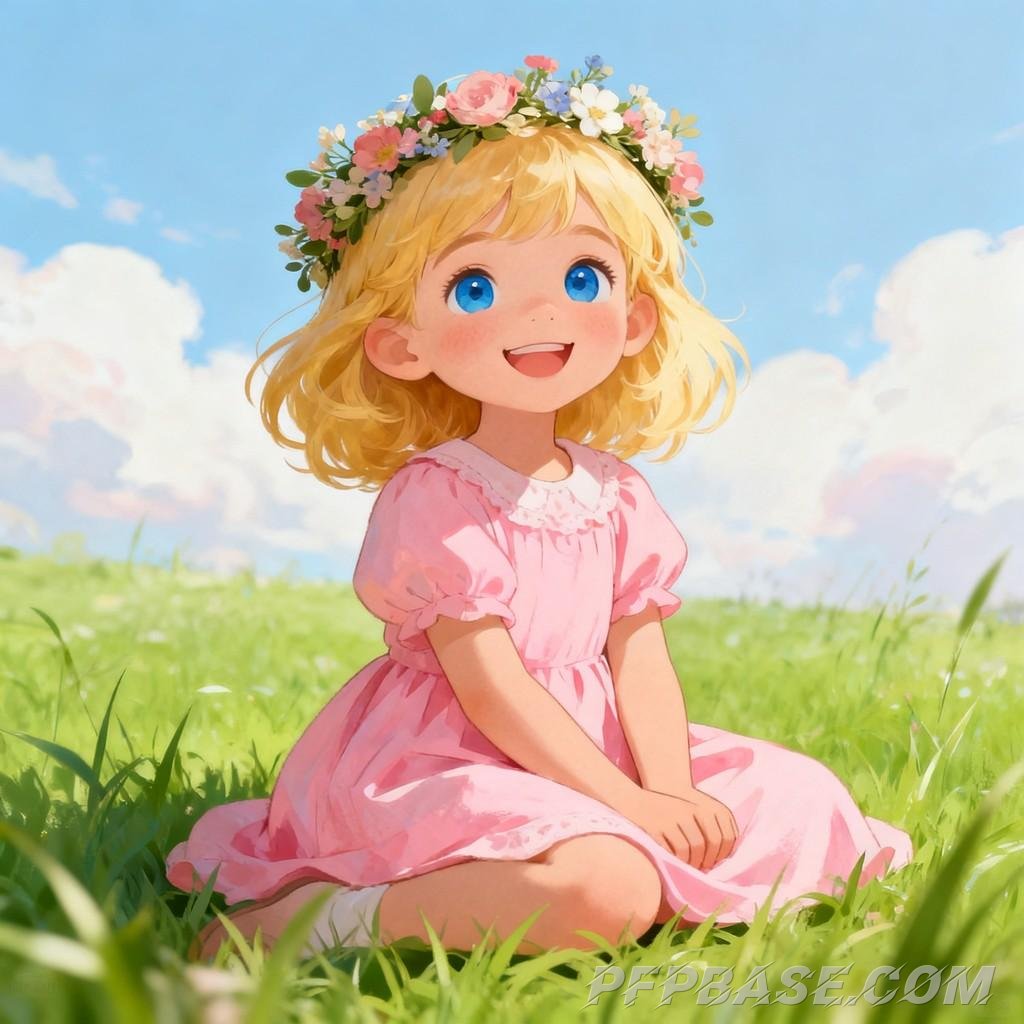 Image 3: blonde little girl, boy in shark hat, girl basking in sunshine, pouting boy, curious little girl, fo