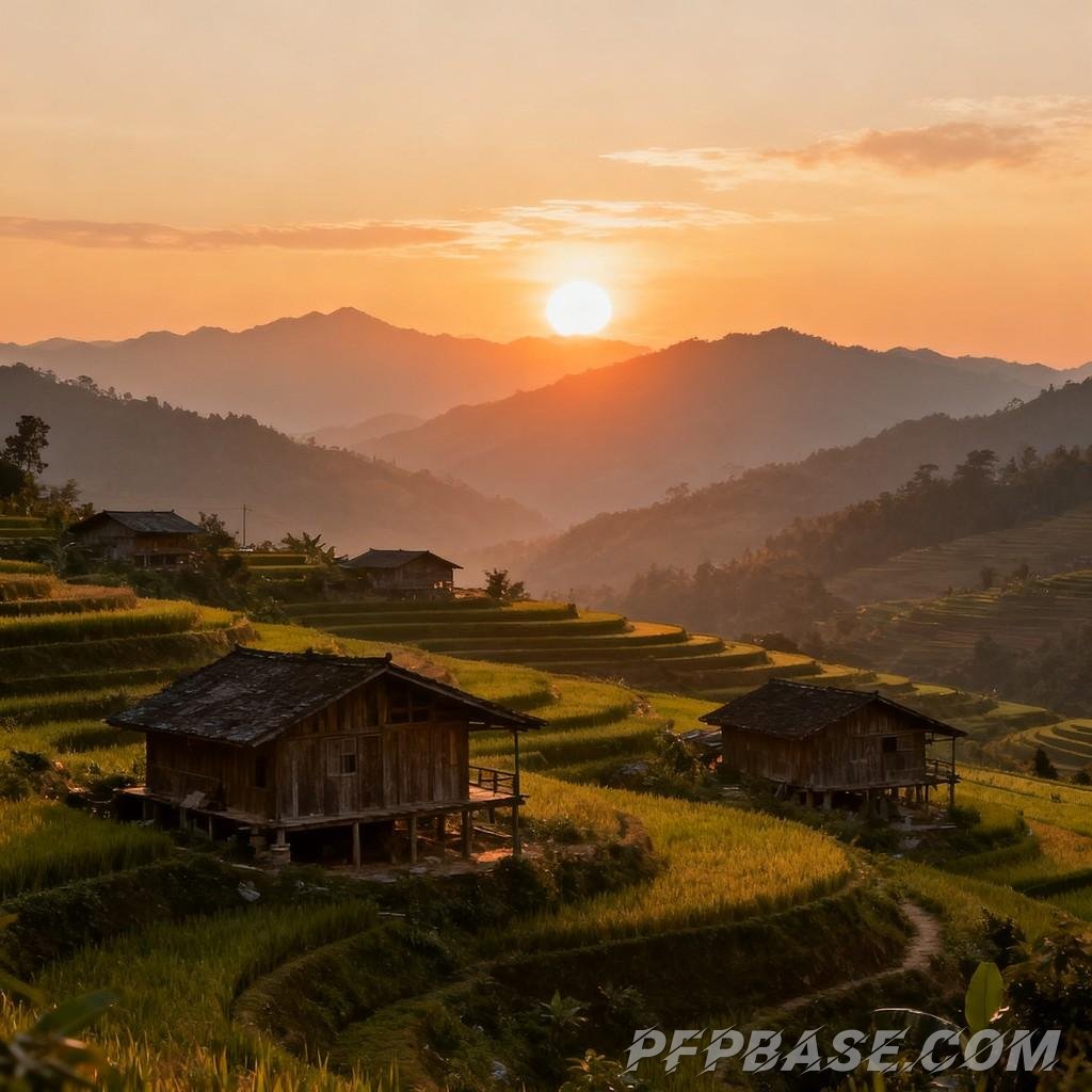 Image 1: pastoral, poetic, serene, natural, harmonious